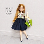 2点セット 半袖ワンピース リカちゃん 服  花柄 シンプル 白 ピンク