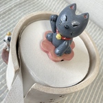 トイレットペーパーケース　収納ケースカバー　トイレットペーパーホルダー　陶器　猫　卓上