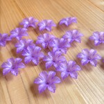 アクリルビーズ　お花　クレマチス　10ｇ　約16個