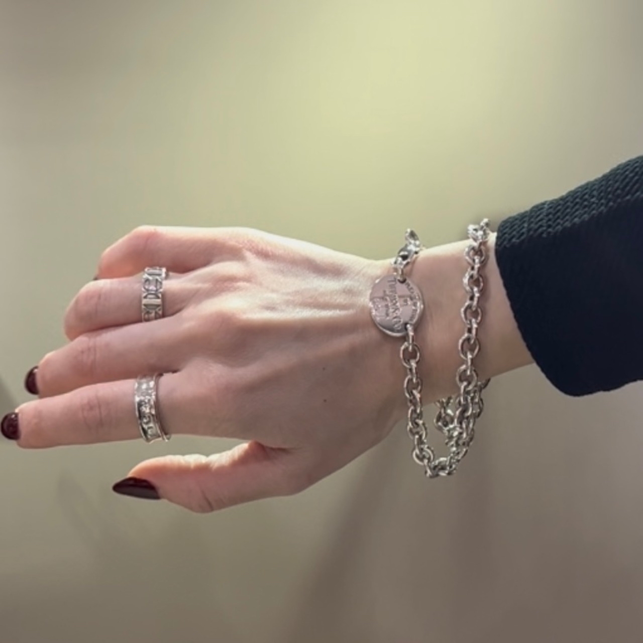 TIFFANY&CO】 【12.5号 】2465 T&CO ナローシルバー925ヴィンテージ