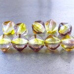 ピラミダ　黄色小豆色　チェコビーズCzech Glass Beads10個