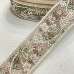 実物のお色味と違う場合があります] インド刺繍リボン　花　インド刺繍　スパンコール　刺繍リボン　リボン　りぼん