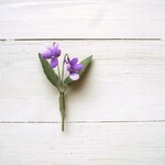 布花 小さなすみれのコサージュ