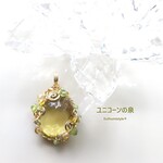 オウロベルデクォーツぺンダント（ワイヤージュエリー☆ワイヤーアクセサリー☆ワイヤーラッピング天然石ネックレス☆KuthumistyleⓇ☆クツミスタイル）