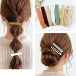♥️200【2点で800円 】レザー ヘアクリップ ① ／  革 ヘアピン