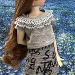 襟レーストップス☆22センチドールの洋服1/6ドール服リアルクローズ☆紺