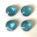 Clear Light Blue Foil Dome 20mm Cabochons