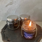 星の夜空✨ラピスラズリプチグラスパームキャンドルwoodwick（木芯）優しい眠りの香り