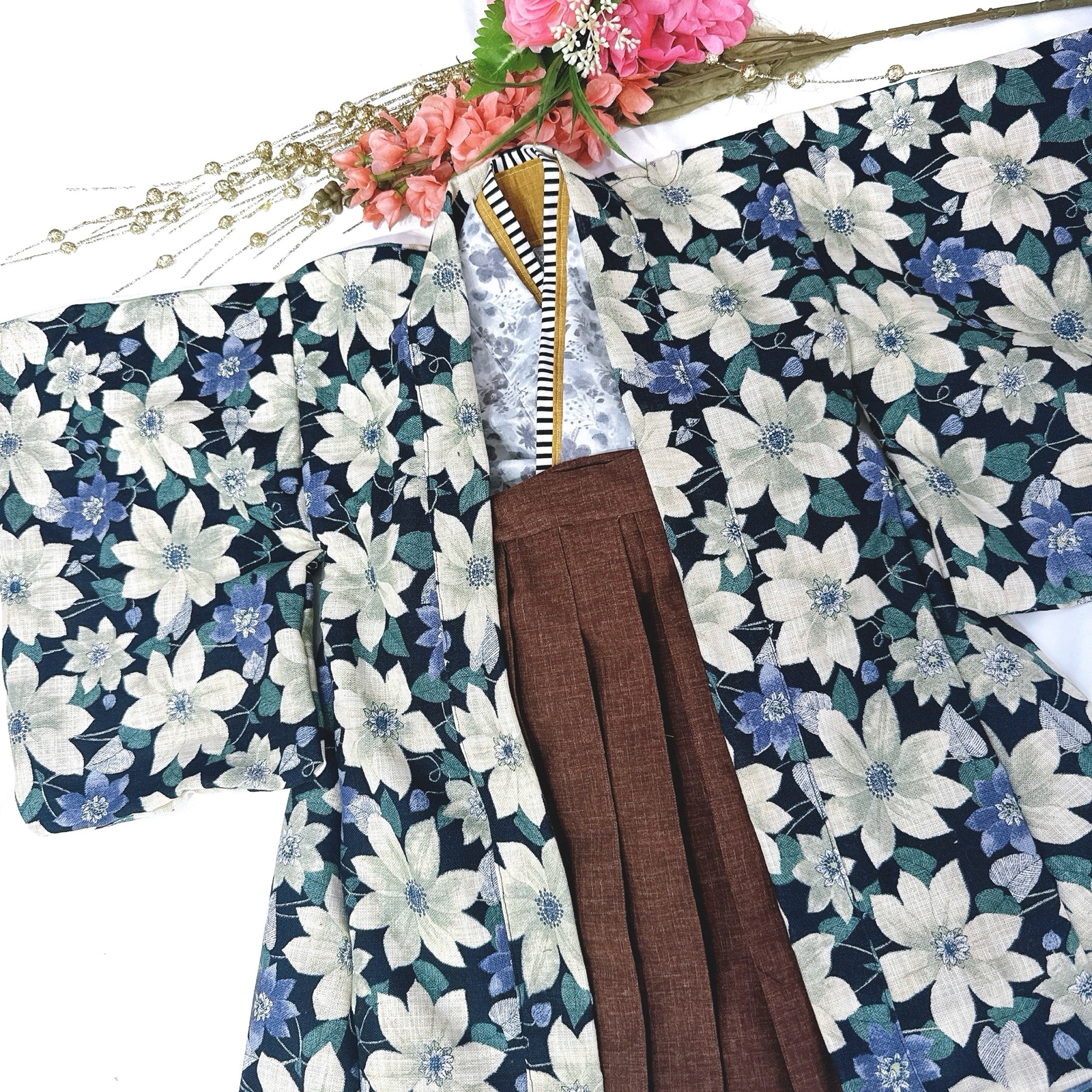 ◯ひな祭りにオススメ◯総刺繍フラワーレース十二単羽織り110〜130サイズ 十二単風羽織りオーダーメイド受付 ひな祭り！初節句にオススメ！80