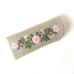 フラワー 手刺繍 メガネケース