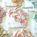 【7個set】パステルカラー花柄*折り紙の花束立体シール