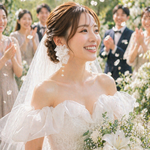 ホワイトシフォンとゆらゆらパールのウェディングアクセサリー　大ぶりピアス　大ぶりイヤリング　結婚式アクセサリー　ウエディングアクセサリー　ブライダルアクセサリー　ブライダルピアス　ウェディングピアス