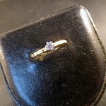 coffret CZ"キュービックジルコニア”　SV&Brass　凸凹　リング 10.5号