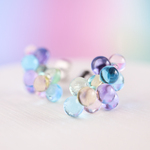 泡沫－prism pallet ｜ 初夏の日差しを味方に。彩り弾けるガラスのバブルピアス/イヤリング 透明