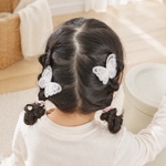 白いちょうちょうのヘアクリップ2点セット