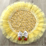 ひまわりカフェマット❀.*イエロー系🌻犬用 直径55cm【着座33cm】