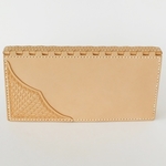 レザー蝶番の長財布 Natural