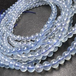 ハイグレード アクアマリン  4mm  54cm 3本巻きブレスレット 54-55cm  宝石質