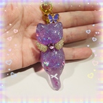 ♡大きめサイズ♡レジンエンジェル猫ちゃんキーホルダー🪽💜