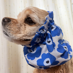 犬用スヌード　北欧風プリティフラワー　ブルー