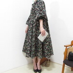 *ini様ご予約品*2942風に舞うフローラル・ボウタイワンピース