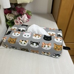 猫柄　ねこ　ネコ　リアルねこ　猫の頭　猫の顔　ボックスティッシュカバー　ティッシュケース　