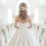 【全国送料無料】オレンジとホワイトのヘッドドレス＊ウエディング＊卒業式＊前撮り＊和婚＊ヘアアクセサリー＊水引＊ヘッドアクセサリー＊結婚式＊あじさい＊かすみ草＊ハーフアップ＊髪飾り＊白＊ 白無垢＊