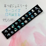 耳つぼジュエリー20粒✧̣̥̇天然石ターコイズ✧̣̥̇チタン粒