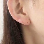 人気No.1！【14kgf 】極小6㎜　 シンプルフープキャッチレスピアス #1  #100