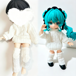 白セーターとルーズソックスのセット 1/12ドールの共有サイズ