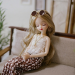 【再販】サングラス風カチューシャ(フレーム：Gold、レンズ：Brown)