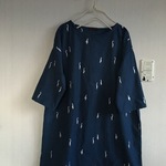 北欧調コットン刺繍のドロップショルダーチュニックあひる