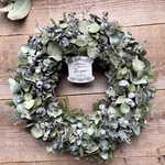 ✳︎世田谷花工房✳︎ユーカリ銀世界のwreath✳︎ハンドメイド✳︎ドライフラワーリース✳︎ナチュラルリース✳︎ユーカリの香りをお楽しみください♪