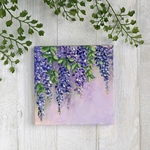 プチキャンバス絵画シリーズ♡アクリル画《原画》　✴︎   Wisteria ~藤の花~ ✴︎