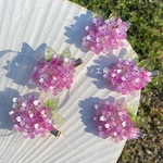 【新色】紫陽花のヘアクリップ　グラデーションローズピンク色