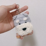【完成品販売】シュナのお顔キーホルダー　シュナウザー　あみぐるみ