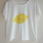手描き おとなTシャツ　れもん　ドルマンスリーブ 【再販】