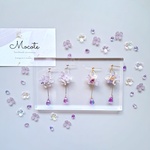 紫陽花 ガラスドロップ 雫  ゴールド  シルバー  ピアス / イヤリング