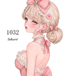 《 No.1032 》Sakuraꕤ オリジナル人物ステッカー シール ステッカー
