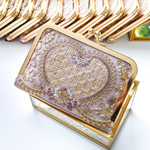 💜パープル5/24～第2回再販【150個/ご予約済のお客様専用】『インド刺繍 名刺入れ・クレジットカードケース No.320』がま口　インド刺繍カードケース　ハートモチーフ　新生活　就職祝 　卒業祝