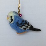 セキセイインコ　バイオレット　羊毛ストラップ　