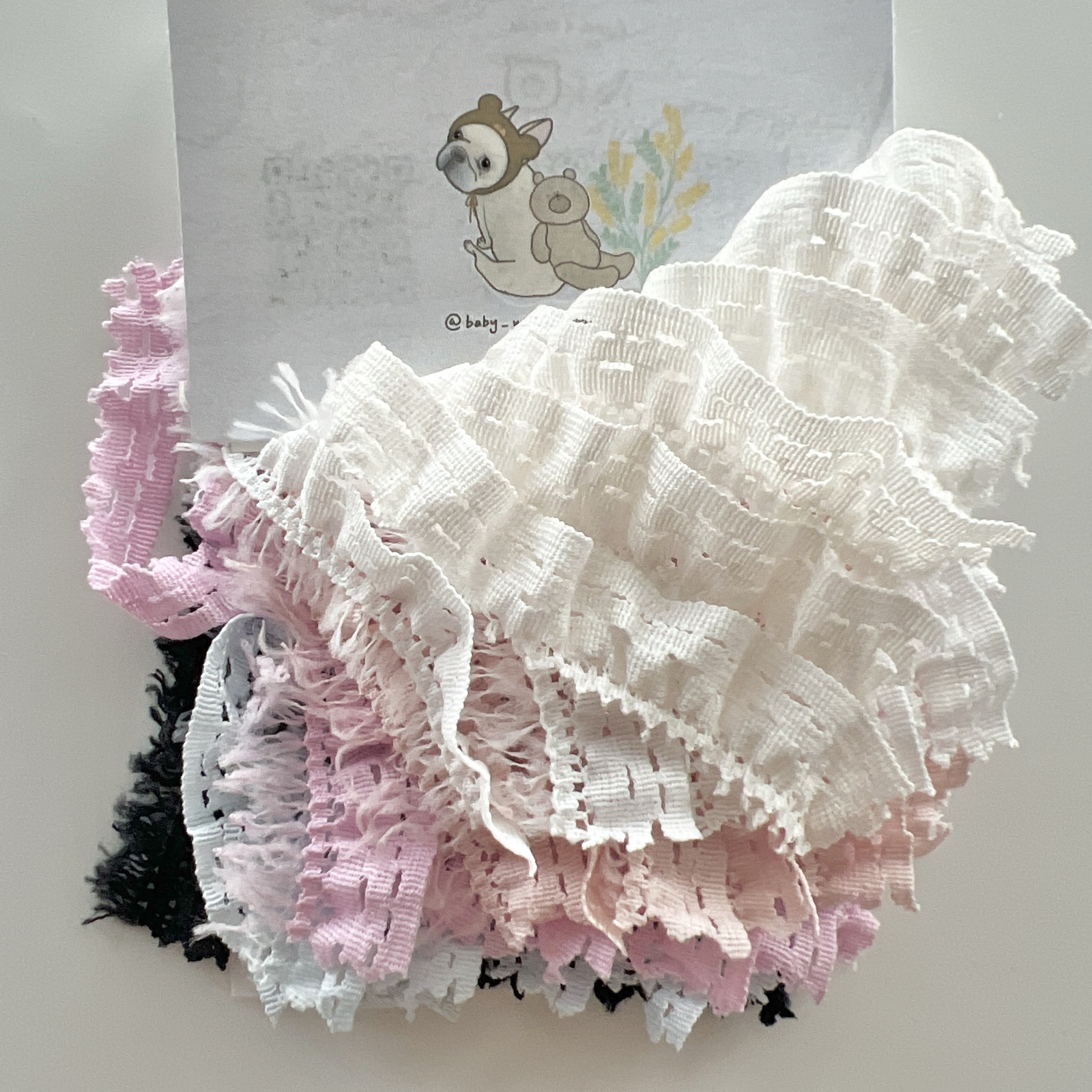 original fabric デニム刺繍生地（ライトブルー・ブラックミニハート