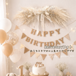 横長スワッグ　薔薇香る横長オブジェ　淡色カラー　Birthdayフォト　各種御祝い　55㌢〘受注販売〙