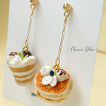 バナナのパンケーキとバナナパフェのピアス/イヤリング