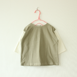 KIDS　起毛コットン袖切り替えプルオーバー　ネイビー　100
