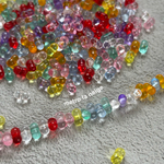〔10g〕アクリル　カラフルピーナッツクリアビーズ
