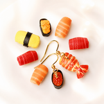 【選べる・寿司/金具】こだわりの6種の寿司 ミニチュアアート（ピアス / イヤリング）   
