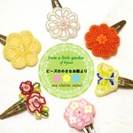 ビーズ刺繍のぱっちんピン