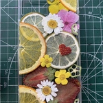 オーダーメイド・自分でデザイン・押し花×フルーツのスマホケース（オーダー受付中)