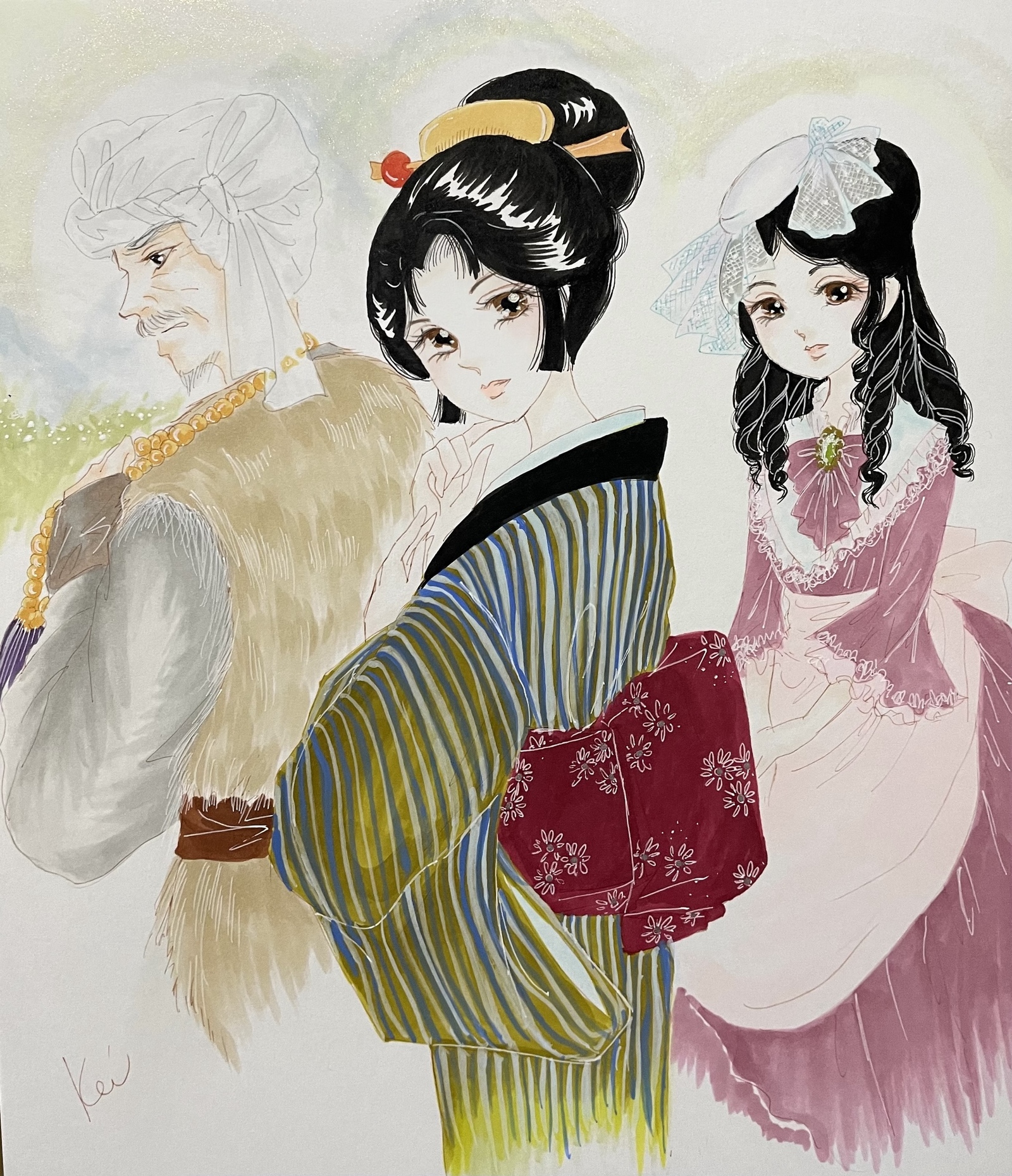 原画】花魁 〜高嶺の花〜 - アトリエ☆K | minne byGMOペパボ 国内最大